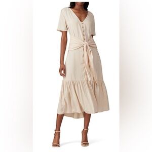 Love, Whit by Whitney Port |Women's Nude Tie Waist Dress in Nude, Size Small NWT